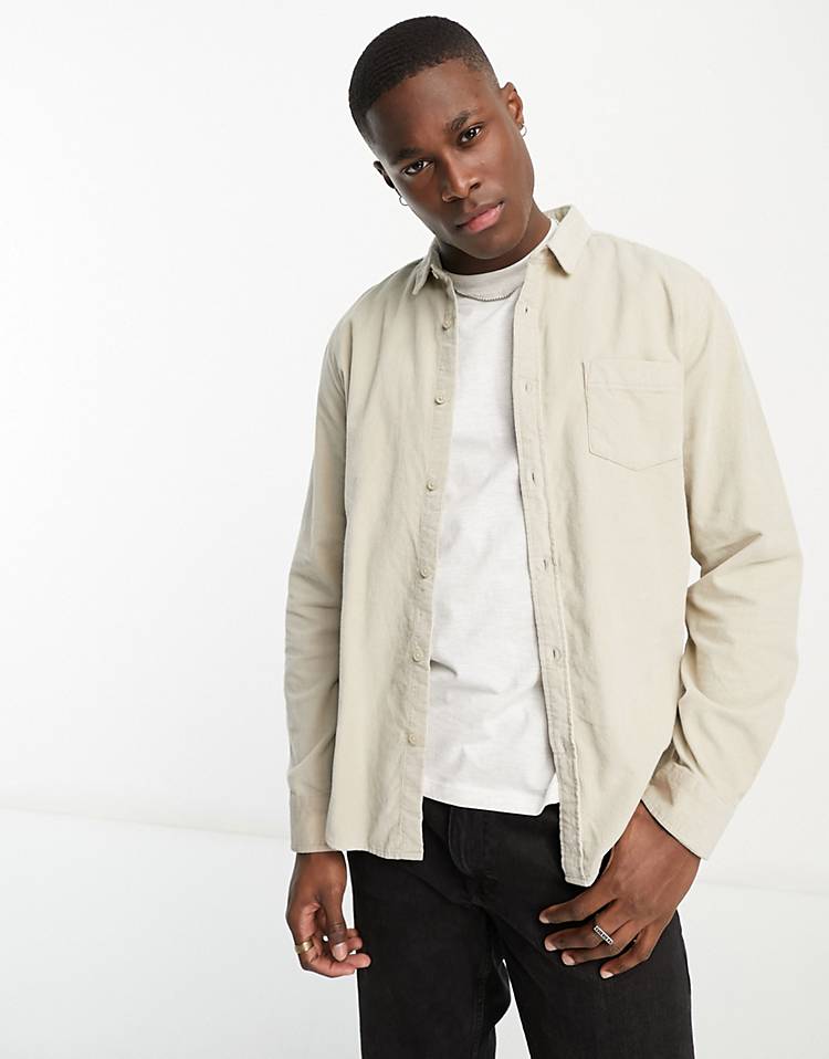 New Look cord shirt in stone